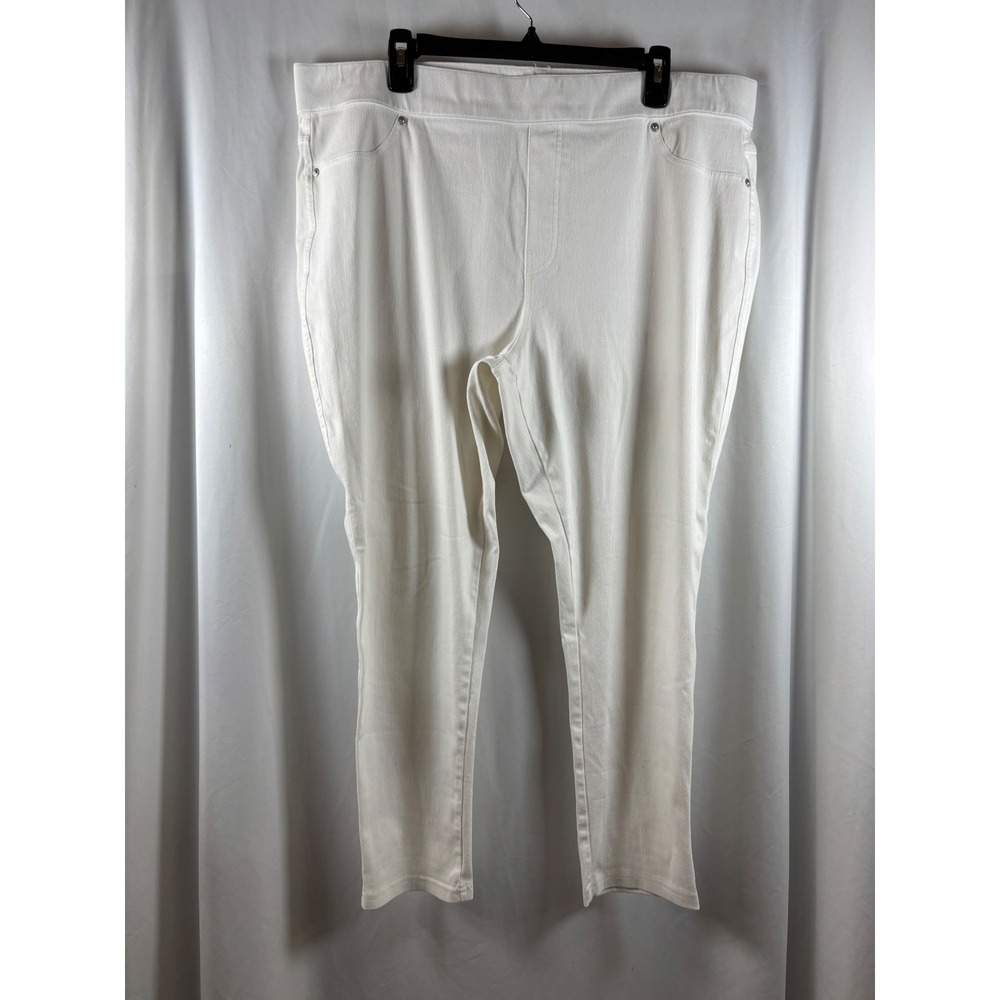 Simply Vera Vera Wang Womens 2X White Pull On Skinny Stretch Denim Jeggings